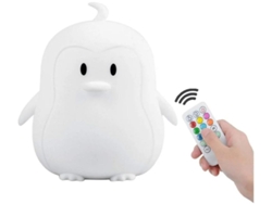Luz Nocturna Yizhood Linda Silicona Led 9 Cambios De Color Control Remoto Recargable Usb Regulable Blanco