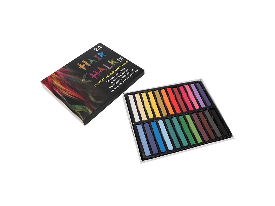 Caneta De Tinta Temporária Para Cabelo Em Giz 36 Cores Corante Instantâneo Seguro E Natural