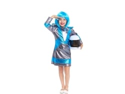Disfraz de Astronauta plateado oscuro y azul para niña