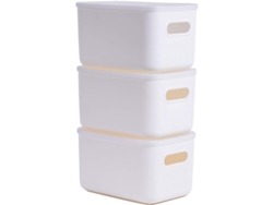 Juego De 3 Cajas De Almacenamiento Apilables Con Tapas Transparentes, Fabricadas En Plástico Resistente Con Asas.