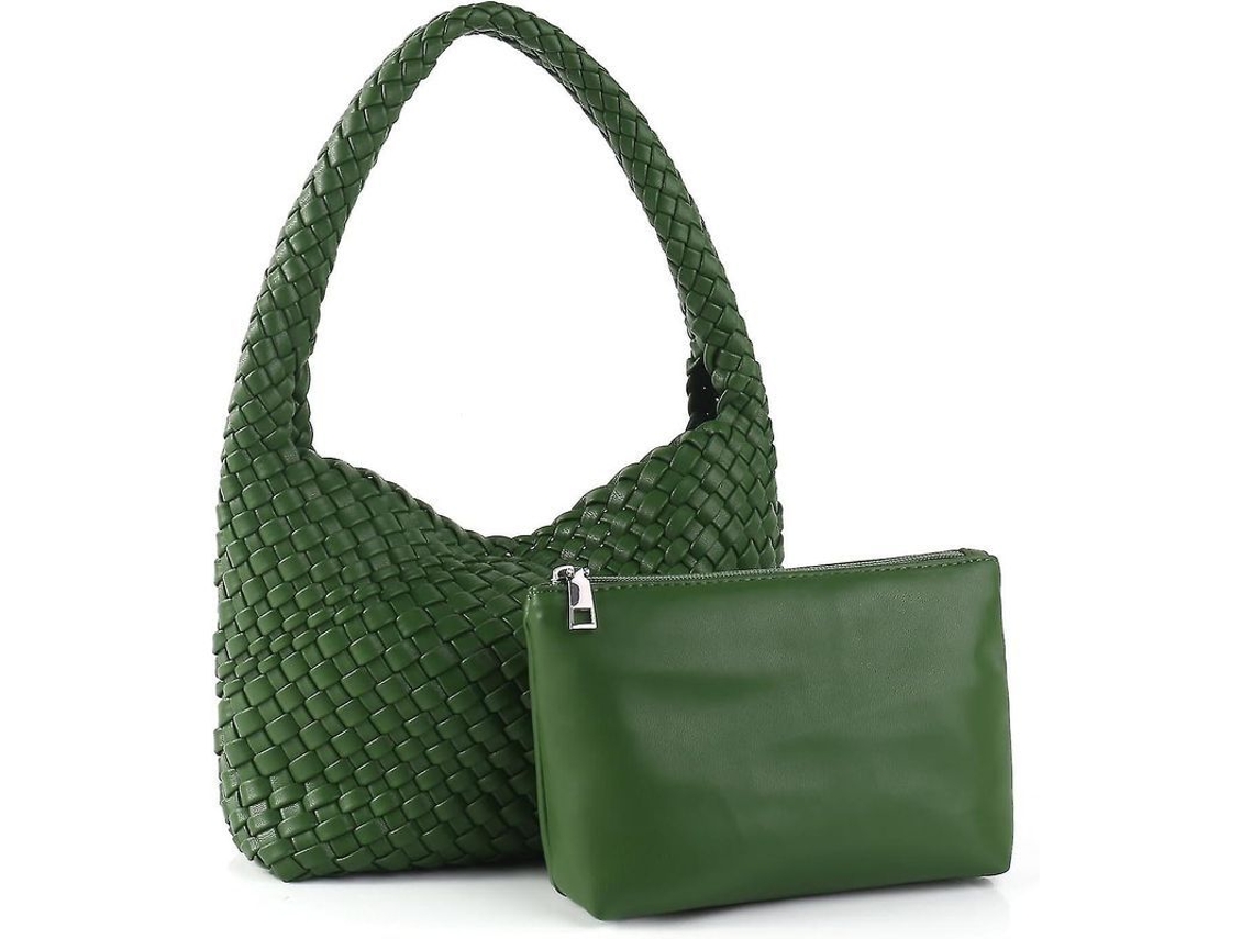 2026-bolso De Cuero Tejido Para Mujer Bolso De Hombro Versátil Billetera Artesanal Moda