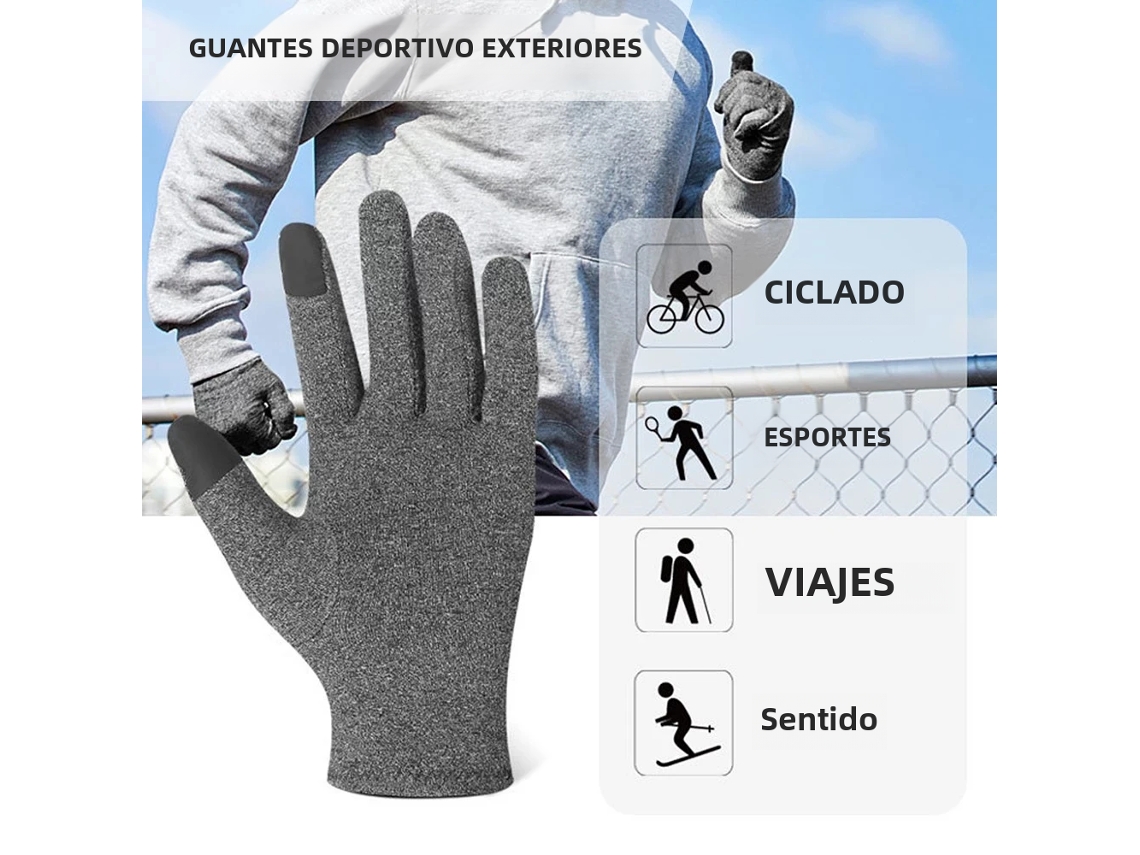(l) Guantes De Compresión Con Un Diseño Complejo En La Zona De Los Dedos Para Aliviar La Presión En La Muñeca Y Los Dedos.