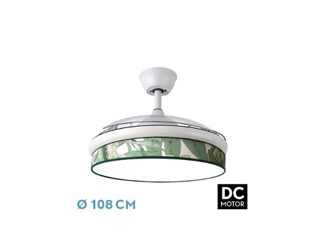 Ventilador DC Moda 72W Blanco/Hoja Verde 3 Aspas FABRILAMP