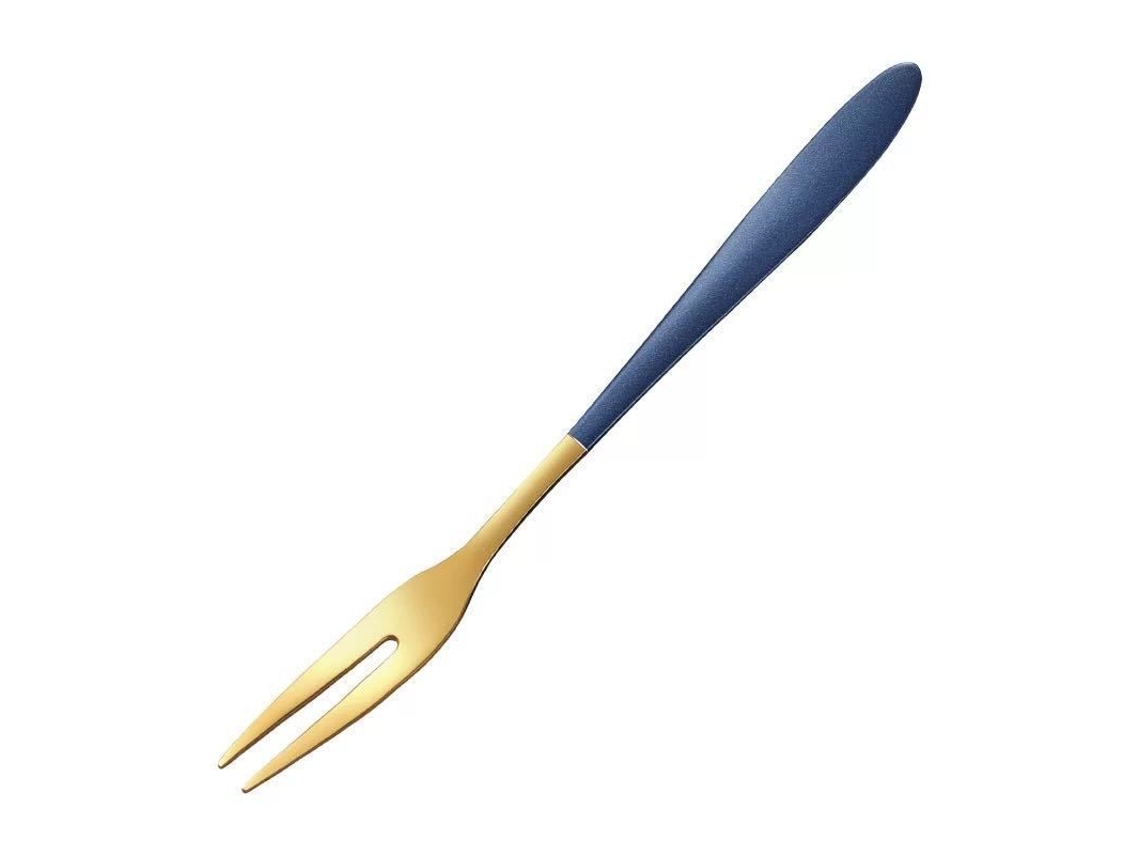 2026da-tenedor De Acero Inoxidable 2 Dientes Para Frutas Postres Ensalada Portátil Set 10 Piezas Azul