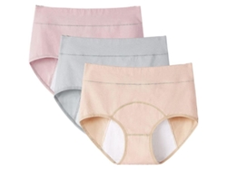 3 Bragas Menstruales De Algodón Impermeables Para Mujer, Bragas Menstruales A Prueba De Fugas