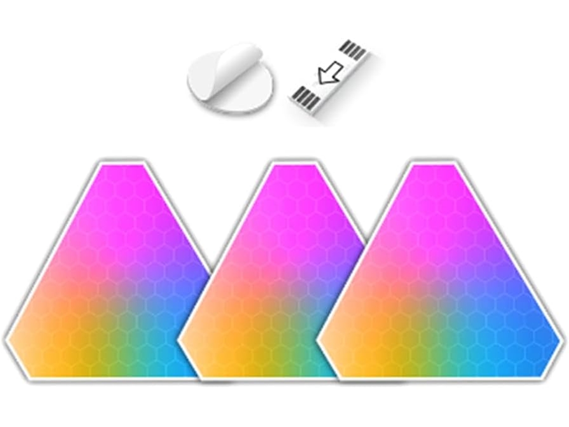 Lámpara de pared triangular inteligente RGB DIY con LED, sincronización de música mediante aplicación, Gokoco