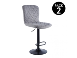 Pack taburetes Britain Tejido Gris - Negro 48 x 98a120 x 52cm cm