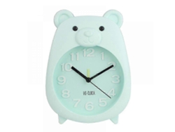 Reloj despertador infantil Saytay, diseño de dibujos animados con osito de peluche, reloj de mesa para decoración del hogar y estudiantes, niños GOKOCO (azul)