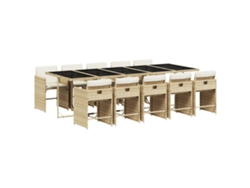Maison Exclusive - Set Comedor De Jardín 11 Pzas Con Cojines Ratán Sintético Beige