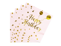 MEOIRUERY 60 Servilletas de Cumpleaños, Servilletas Happy Birthday para Fiesta, 6,5 Pulgadas, Descartables para Adultos y Niños