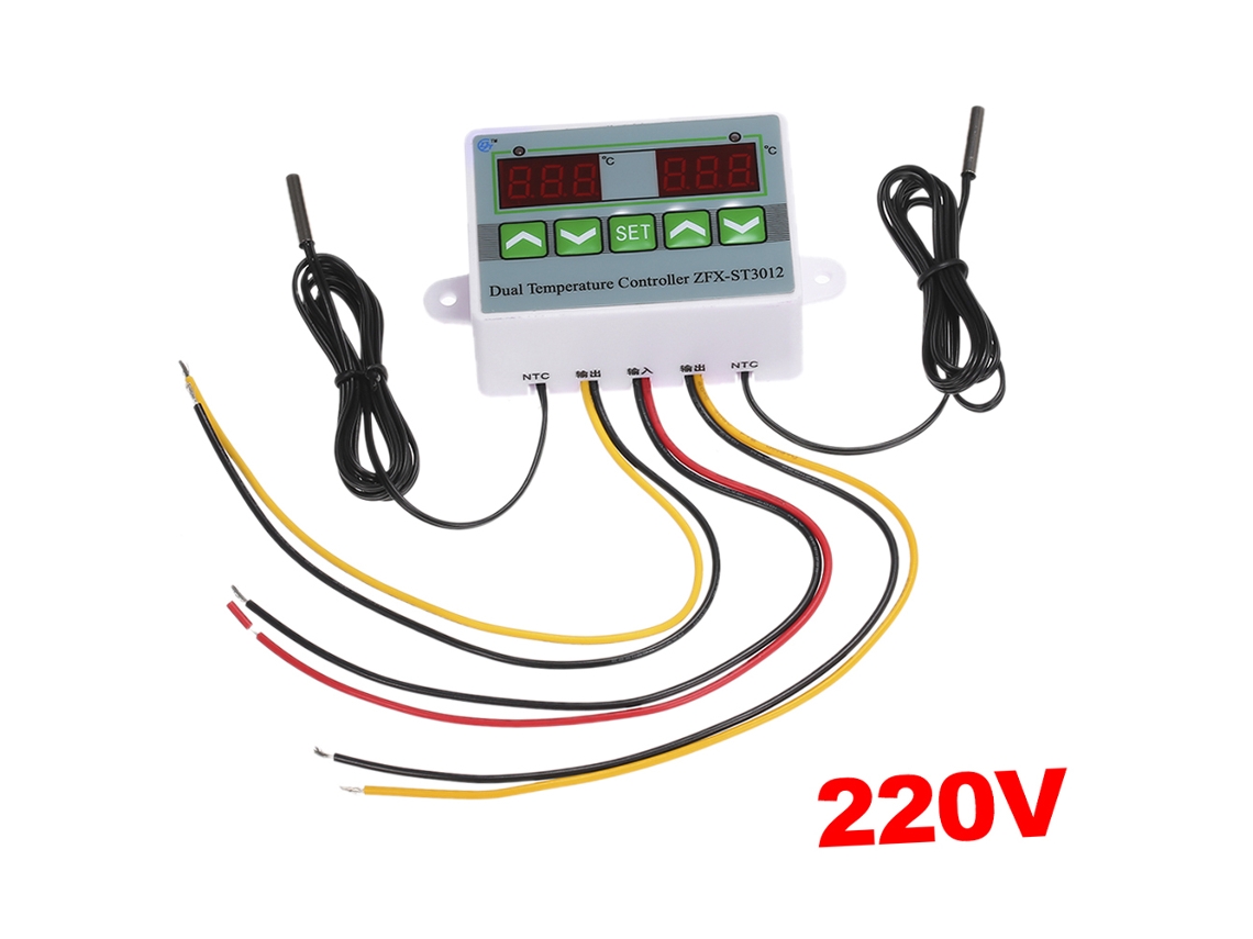 Controlador De Temperatura Digital Inteligente Zfx-st3012 De 220 V/1500 W Con Doble Pantalla Para Invernaderos Y Piscicultura.