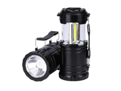 Linterna LED extensible de 2026 pulgadas, funciona con pilas, para camping, suministros de emergencia para apagones - Negra