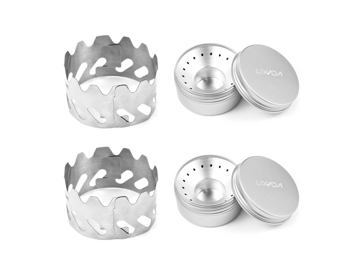 Mini Hornillo De Camping Para Mochileros, Quemador De Alcohol De 40 Ml Con Paravientos De Acero Inoxidable, Artículo Portátil De Supervivencia.