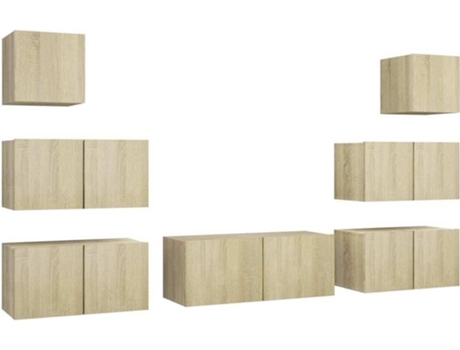 Conjunto 7 de muebles de salón VIDAXL roble Sonoma