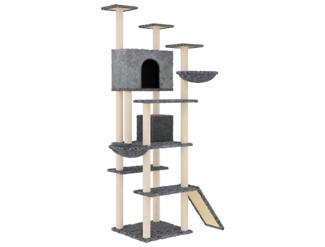 Rascador Para Gatos VIDAXL Con Postes De Sisal Gris Oscuro 191 cm