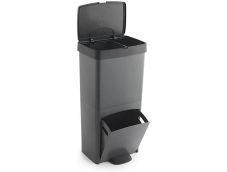 Cubo de Basura OZAIA Vanern (Gris Antracita - Plástico y Vinilo - 39x33.2x77 cm)