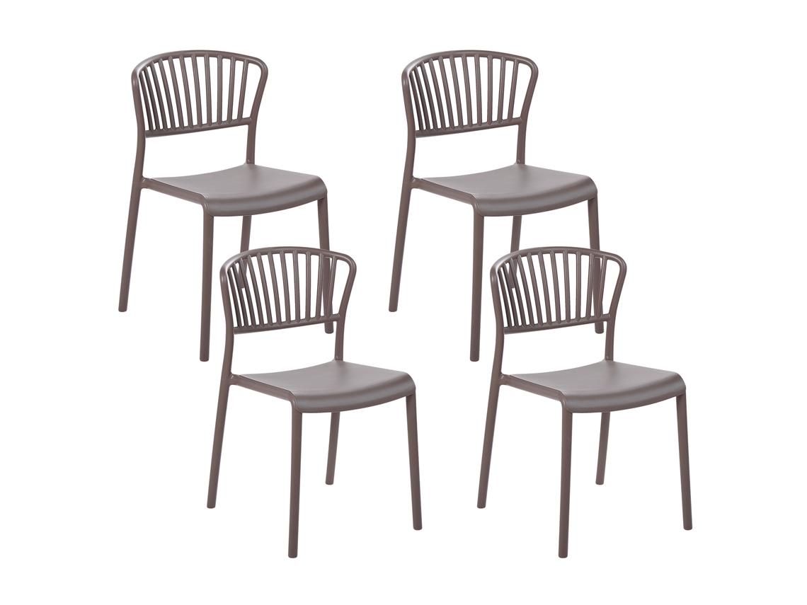 Juego de sillas de diseño BELIANI Gela de Polipropileno Beige 45x50x78