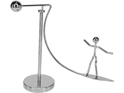 Juguete Equilibrio Silver Metal Surfer Movimiento Péndulo Decoración Escritorio Única Accesorio Juegos