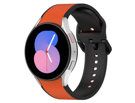 Correa de Silicona color dual para Samsung Galaxy Watch 5 40mm/44mm/Watch 5 Pro 45mm/Watch4 40mm/44mm - naranja/negro