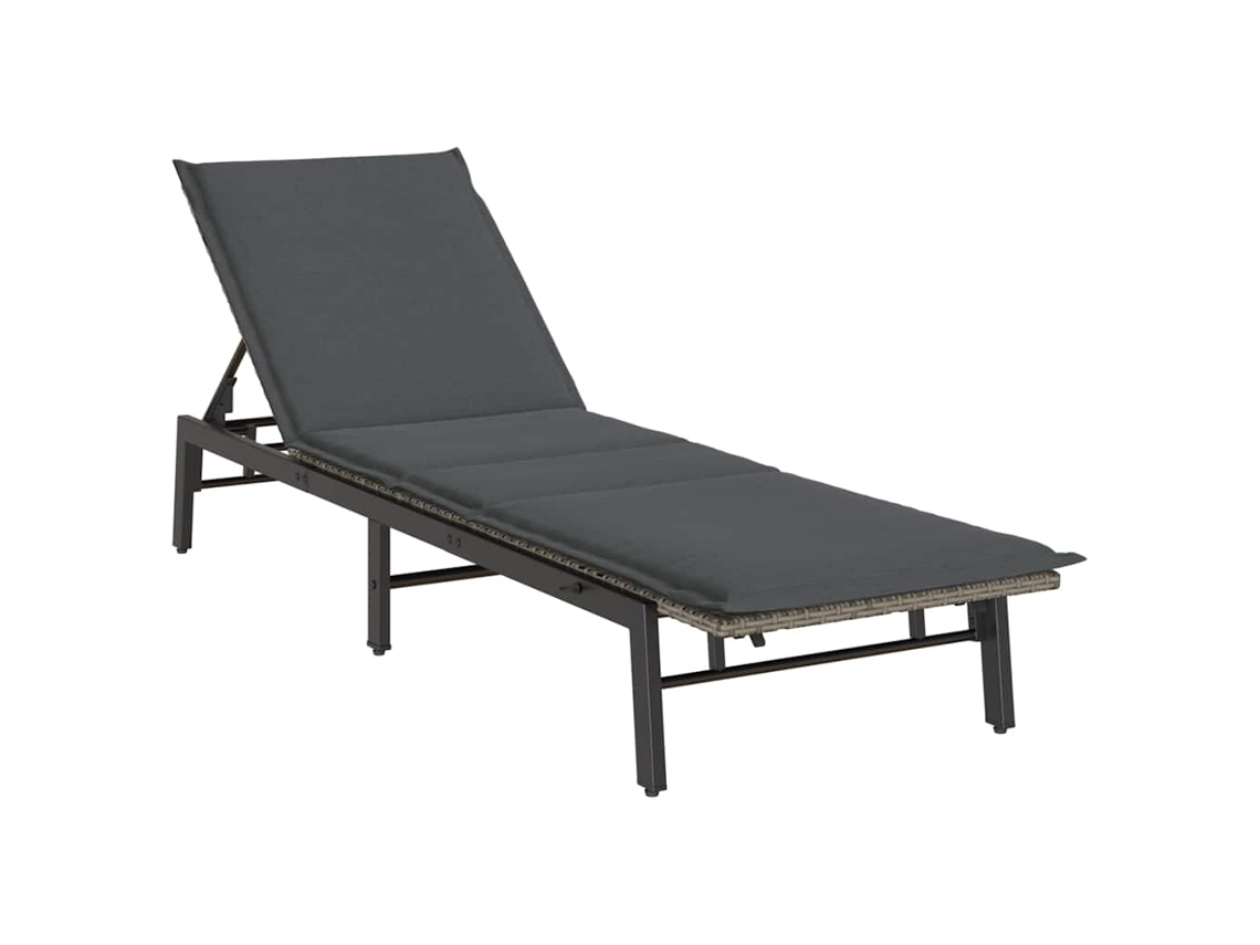 Sillón con cojín de ratán sintético gris MAISON EXCLUSIVE