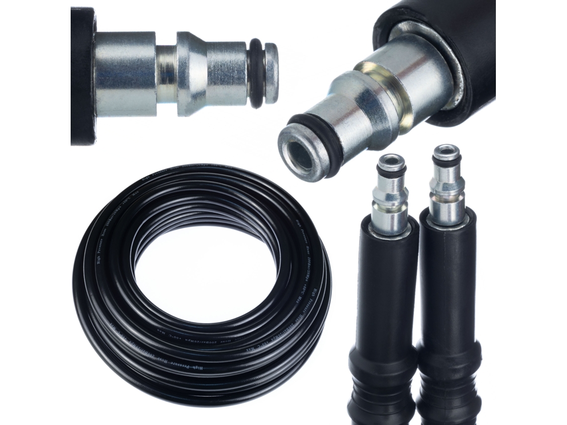 Manguera de alta presión de 5 m con conexión rápida – Nylon | 2 bar | Compatible con aires acondicionados Blue Clean, Michelin y Black &amp; Decker