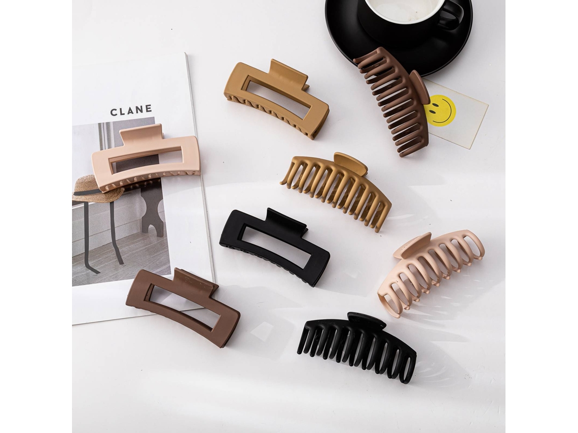 8 Peças Conjunto De Grampos De Cabelo Plástico Mate Anti-deslizante Com Fixação Forte Para Mulheres