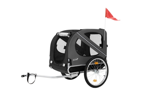 Remolque plegable negro de bicicleta para perros pequeños y medianos hasta 40 kg HAUKI