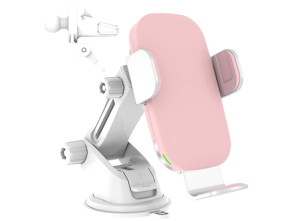 Cargador Carro Qi Fast Auto Clamping Para Apple, Samsung Yizhood Rosa
