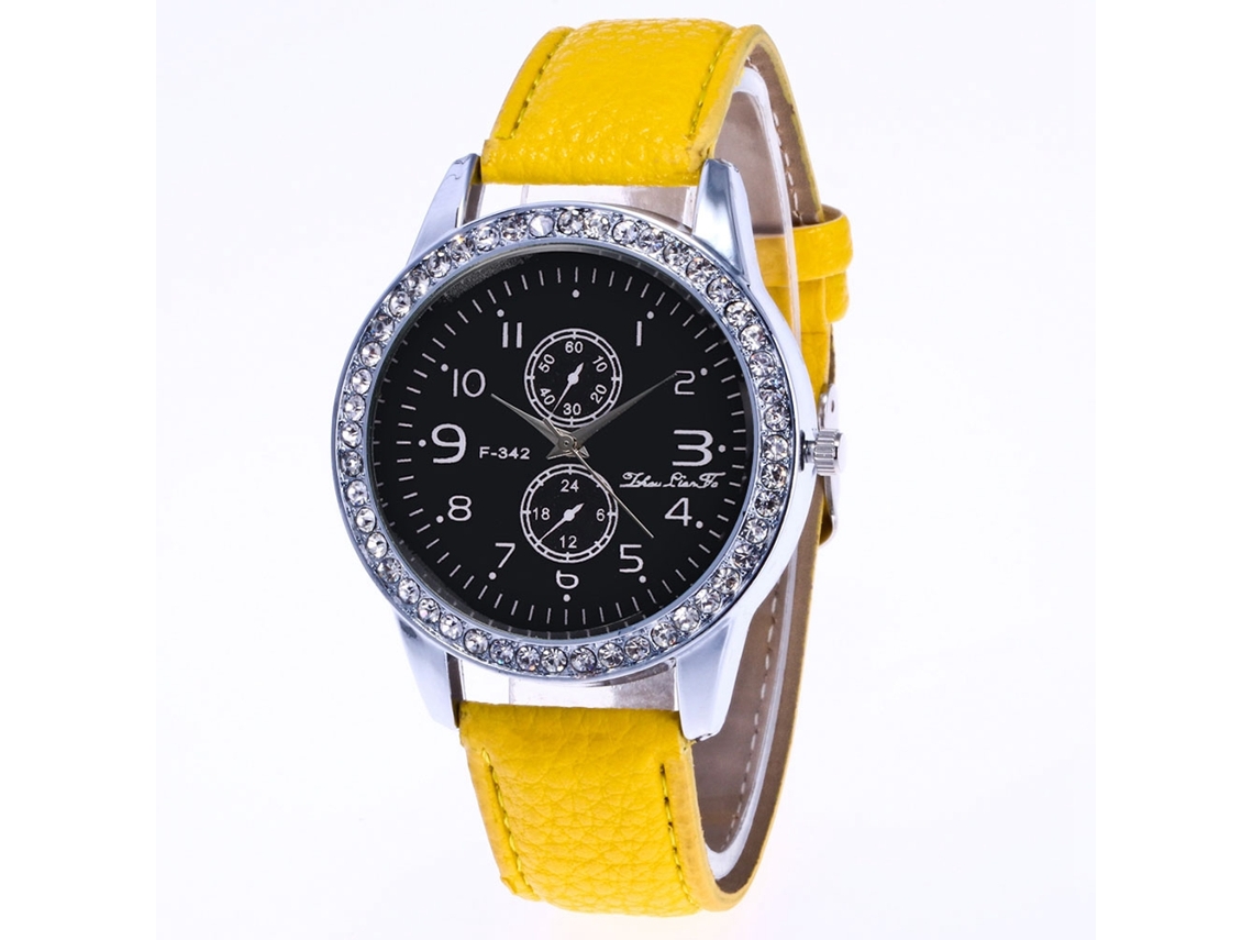 Reloj De Moda Para Mujer De Metal Resistente Al Agua Con Correa Ajustable Amarillo