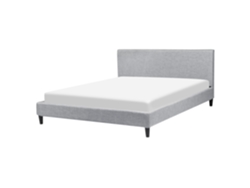 Cama con somier BELIANI Fitou de Poliéster Gris 170x214x87