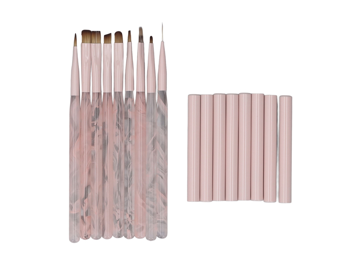 9 Pincéis De Arte De Unhas Para Limpeza E Desenho Com Bico Fino E Oval Para Gel Uv E Esmalte De Unhas