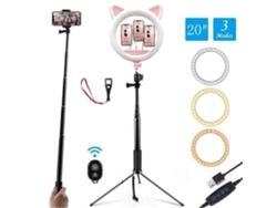 10 Anillo de luz para selfies con soporte ajustable (14,56 a 65) Control remoto Anillo de luz de 120 bombillas para videos de YouTube NO MARCA