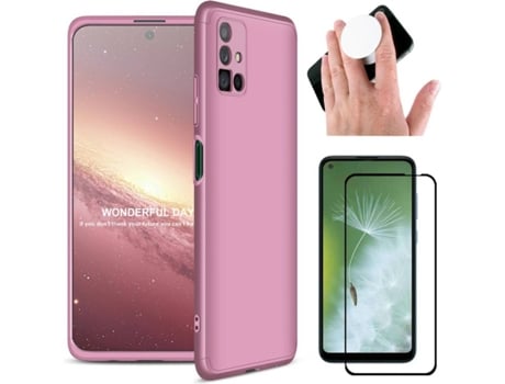 Kit Funda, Protector y PopSocket para Samsung M11 PHONESHIELD BD-GK&9D&WTPS-PK-SM-M11 Rosa