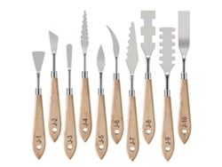 2026-34313-set De 10 Cuchillas De Paleta De Acero Inoxidable, Herramientas Delgadas Y Flexibles Para Arte
