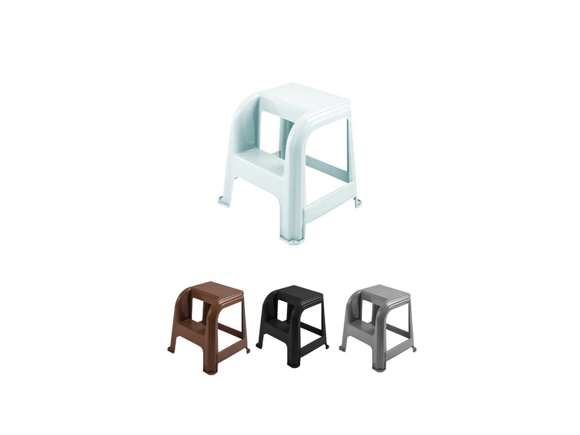 Jardin202 - Taburete Con Escalón De Plástico Multiusos Y Resistente – Asiento Elevador Dos Peldaños Blanco |  (blanco)