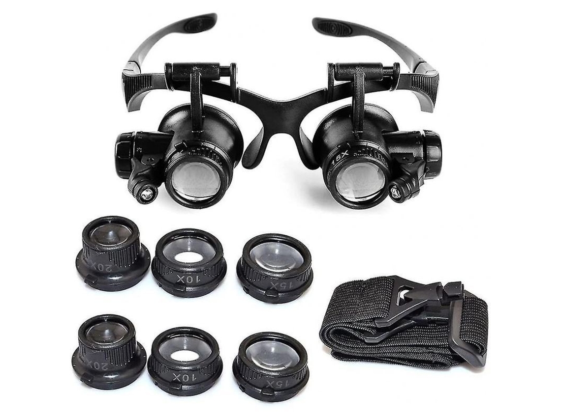 2026-lupa Con Luz Led Ajustable 10x-25x Para Joyeros Y Relojeros, Intercambiable Entre Gafas Y Diadema