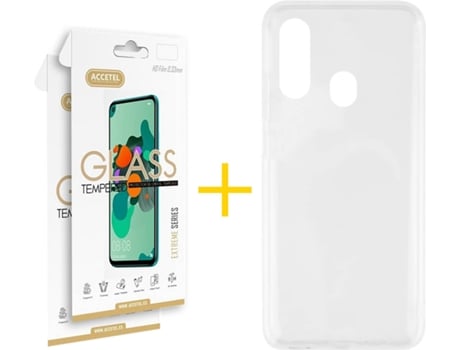 Carcasa + 2 Protectores de Pantalla Samsung A20e ACCETEL Transparente