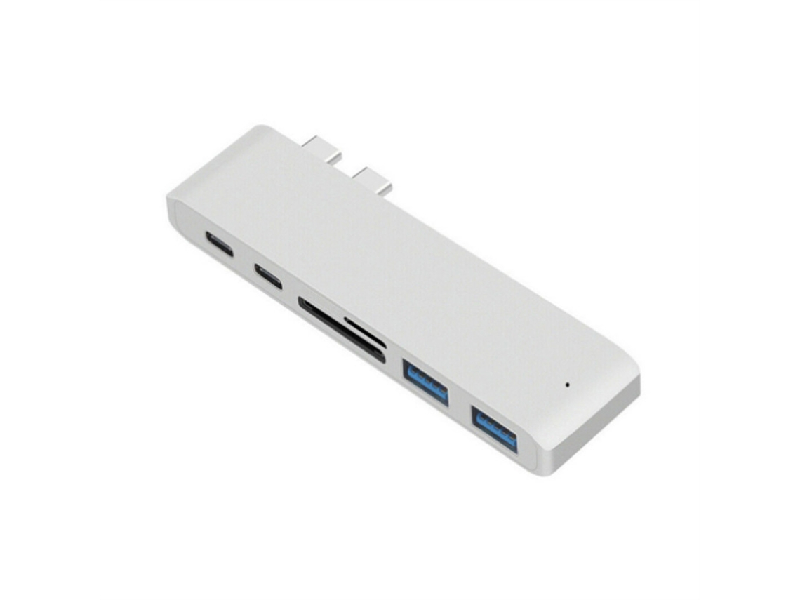 USB C Docking Station Hub 7 en 1 con PD100W+Dual USB3.0+USB-C+SD+TF+4K HDMI para Macbook/Dell/HP/ThinkPad Laptop SZSMART