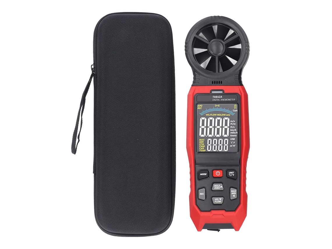 Anemómetro Digital Portátil De Alta Precisión Con 8 Aspas Que Mide La Velocidad Del Viento, La Temperatura Y El Flujo De Aire.