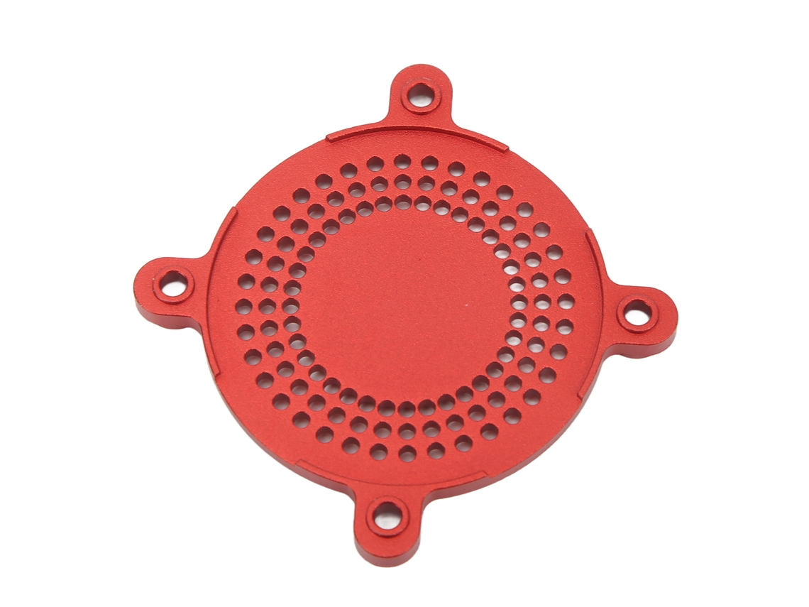Cubierta de ventilador de aluminio CNC RC de 50 mm, ligera, roja.