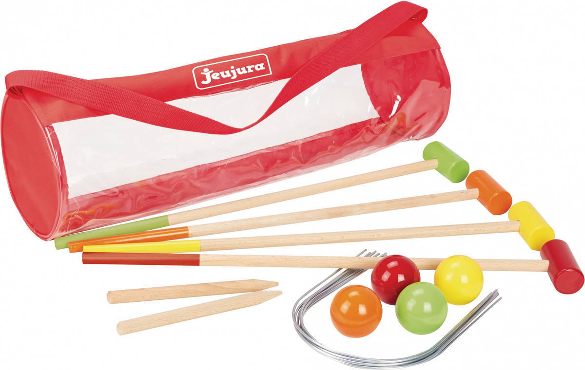 Jeujura De Croquet en bois4 joueurssac transport juegos habilidad multicolor j8603 con