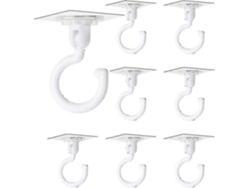 Omni-8 Ganchos Autoadhesivos Transparentes Giratorios 360 Grados Sin Taladrar Resistentes Para Techo Y Pared