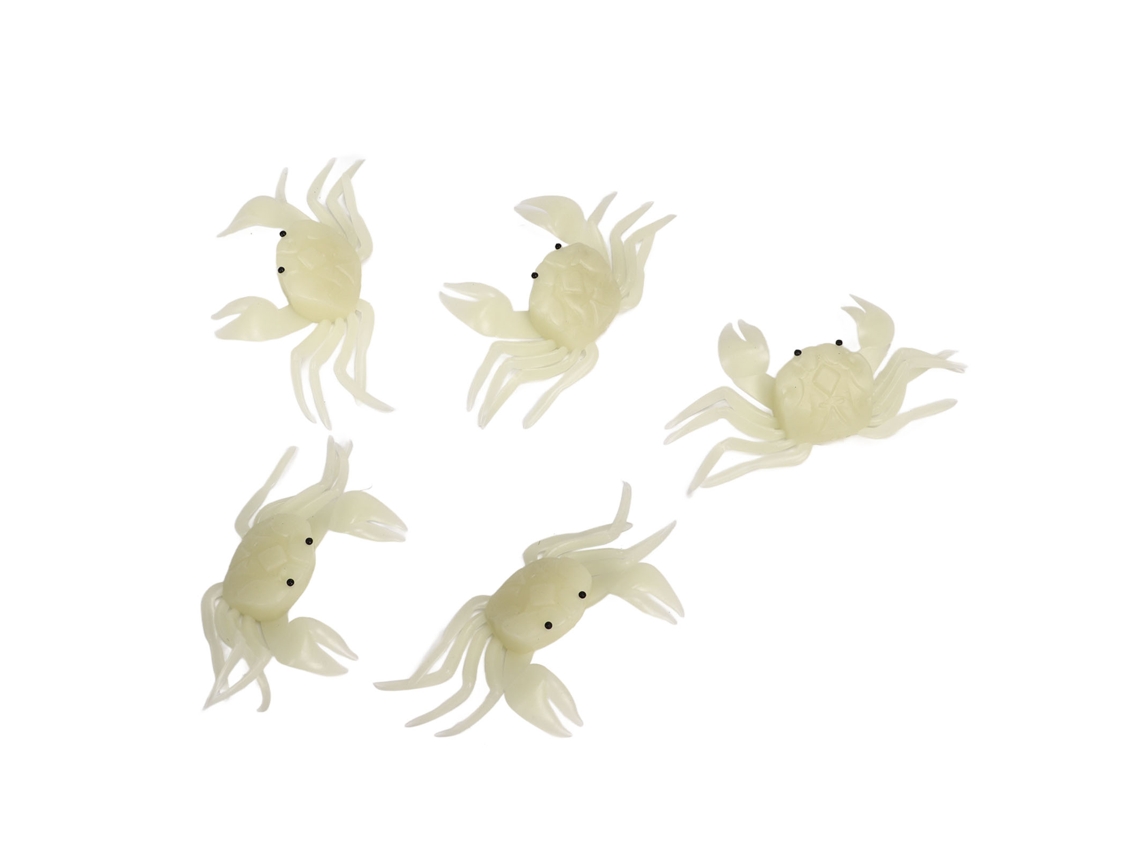 Danu26-5pcs Cebo Artificial De Cangrejo Simulado Silicona Suave Reutilizable Luminoso Para Pesca