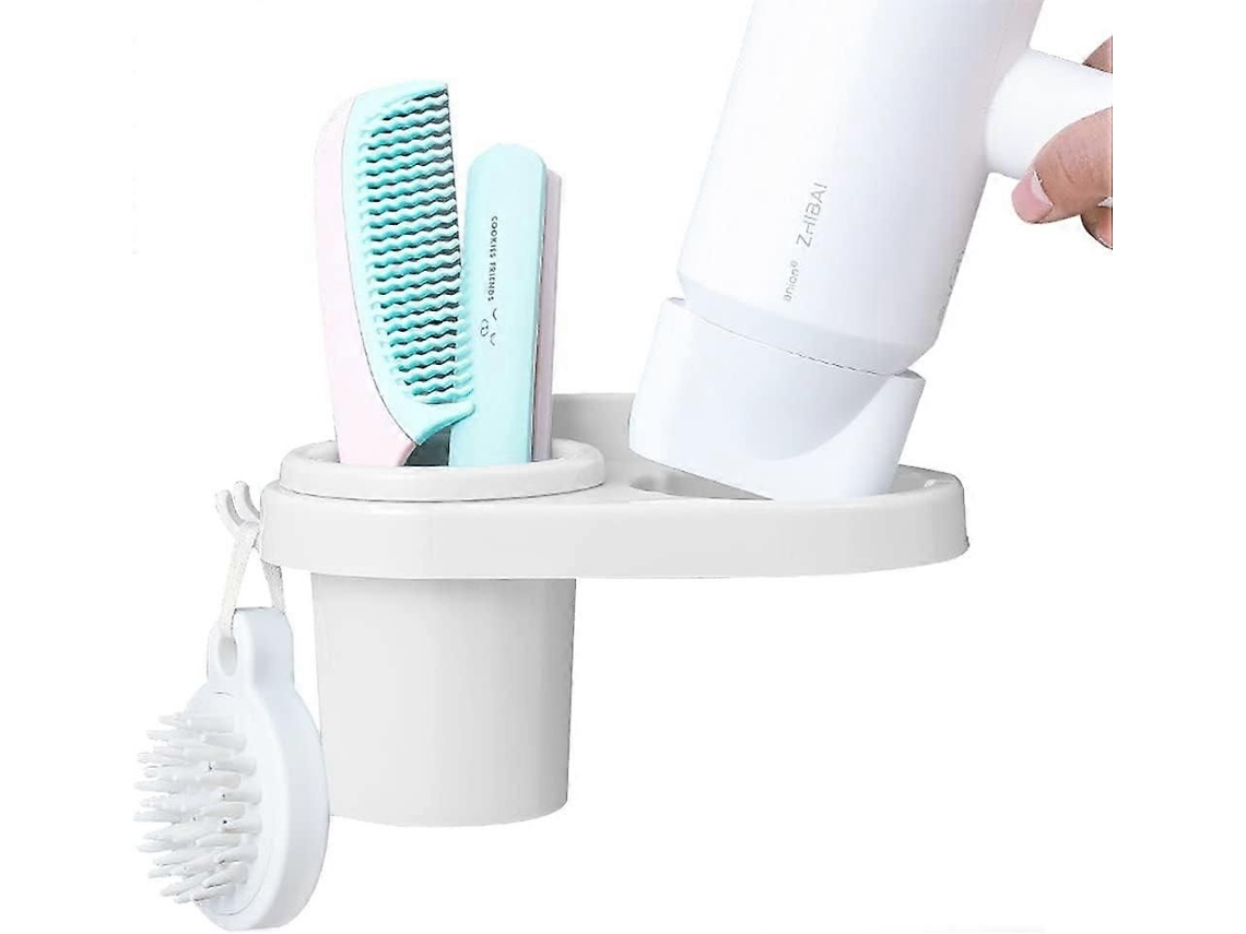 Soporte para secador de pelo, caja organizadora de pared para almacenamiento de aire GOKOCO