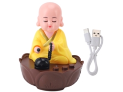 Figura de Baok de un monje despierto, estatua musical de Buda con carga USB, color amarillo.