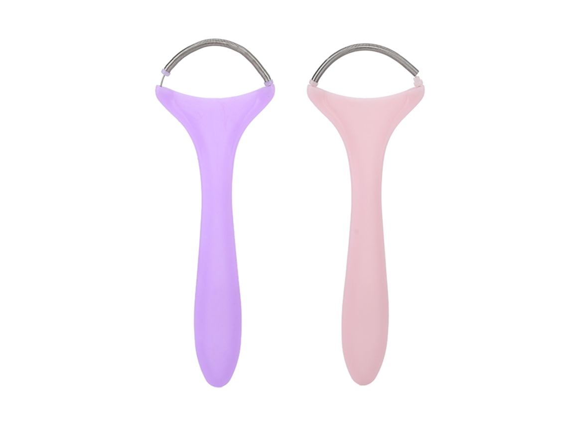 Depiladora facial portátil de 2 piezas con resorte para labios, mentón y mejillas.