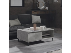 Mesa de Centro de Apoyo 90X60X35 Cm Contrachapado Gris Cemento