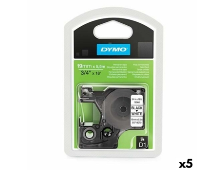 Cinta de transferencia térmica DYMO D1 16960 19 mm x 5,5 m Negro Blanco (5 Unidades)