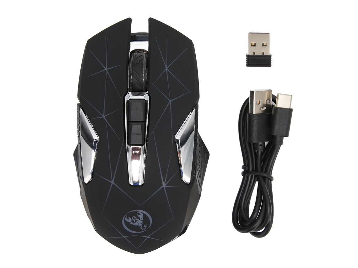 Rato Sem Fio 2.4g Ergonomico Rechargeavel 3 Dpi Para Jogo E Escritorio Pc Laptop Computador Preto