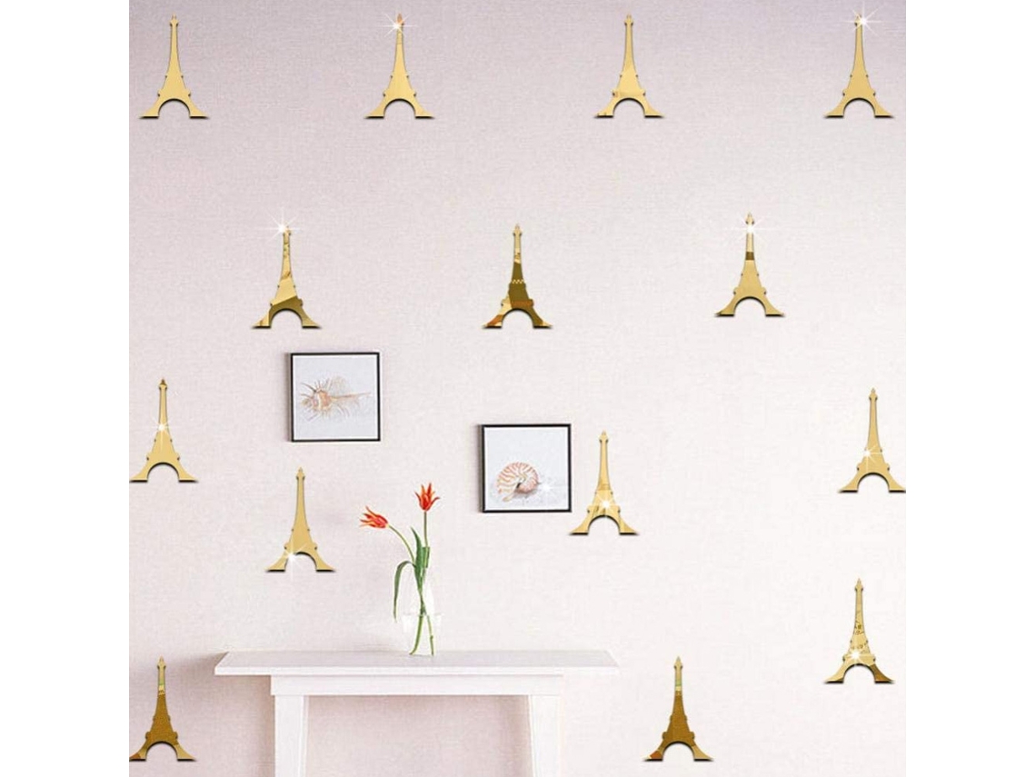Rebe - Lindos adesivos de parede para quarto e sala de estar, decoração de parede de fundo, Torre Dourada